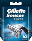 Cartuchos de barbear Gillette Sensor Excel para homens x10