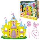 Casa / casinha castelo boneca com luz + acessorios judy castelo das fadas 13 pecas 38x31x14cm - SAMB - Samba Toys