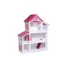 Casa Casinha De Boneca Branca Teto Pink Em Mdf Montada