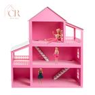 Casa Casinha Infantil Rosa Pink Meninas Bonecas Madeira Com Móveis