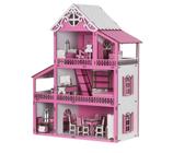 Casa da Barbie de 3 andares com guarda-sol pop-up, multicolorida