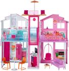 Casa da Barbie de 3 andares com guarda-sol pop-up, multicolorida Exclusiva da Amazon
