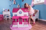 Casa Tema Barbie Adesivada Real Glam com Boneca Brinquedo Casinha