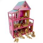 Casa De Bonecas Glitter Adesivada 36 Mini móveis Montados - MDF Criativa