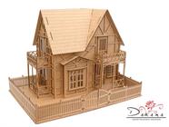 Casa de bonecas para mini bonecas compatível com lol e polly modelo clayre natural - darama