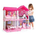 Casa de Bonecas Temi Dollhouse Dreamhouse Girls Pretend Toys com Acessórios e Animais de Estimação +3 anos