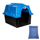 Casa Para Cães Jel Plast Plástica N3 Azul + Colchonete