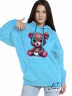 Casaco Blusa Moletom Masculino e Feminino Canguru Estampa Urso Com Bolso e Capuz Inverno Frio 03