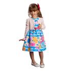 Casaco Bolero Infantil Peluciado Rosa Seco Meninas Myra Mahy