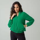 Casaco bomber crepe heavy flow