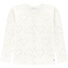 Casaco Cardigã Infantil Feminino Milon Offwhite Tricot