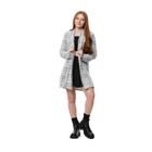 Casaco Cardigan Juvenil Menina Luxo Chic Xadrez 51759