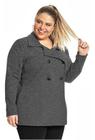 Casaco Feminino Moletom Stripe Flanelado Plus Size G1 Ao G4