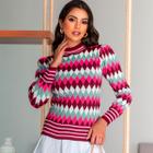 Casaco Manga Longa Sueter De Tricot Frio Moda Inverno Basico Colorido Blusa Modal Feminino Quente Estilosa Casaquinho