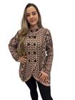 Casaco Moletom Feminino Sobretudo Moda Inverno Frio 588