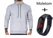 Casaco Moletom Masculino Feminino blusa de frio Com Capuz e bolso Canguru com relógio digital- K101