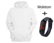 Casaco Moletom Masculino Feminino blusa de frio Com Capuz e bolso Canguru com relógio digital- K101