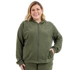 Casaco Plus Size Plush Peluciado Confort Casual P/Frio Feminino 20324A