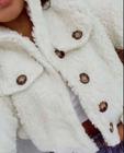Casaco Teddy Pelúcia Curto Bomber Jaqueta Feminino Blusa Frio Cropped Botões Tendência Inverno Moda