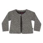 Casaco Tweed Manga Longa Preto Infantil Menina Aysha