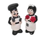 Casal De Vovo Cozinheiro Ceramica Porta Colher De Pau