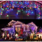 Cascata de 200 LEDs 5 Metro 8 Funções Com Conectores Macho e Fêmea 110V Colorido