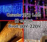 Cascata De Natal 350 LEDS Bivolt 8 Funções 10metros Uso Externo Conectores Macho e Fêmea Pisca