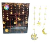 Cascata Led Lua E Estrela Luz Amarela Natal 2,5m - Blook