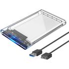 Case para HD transparente, Usb 3.0, transmissão 6gbps, Sata 2.5", Hhd ou Ssd