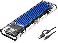 Case Ssd M2 Adaptador Sata Pci Nvme Nv1 Nv2 Usb 3.1 Type-C 10Gb Transparente