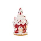 Casinha de doces gingerbreadsanta com led em resina 19cm
