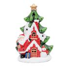 Casinha em Resina Decorativa com Papai Noel na - Cromus 1020791