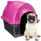 Casinha Iglu De Plástico Para Cachorros Furacão Pet Pequeno Porte Tamanho Nº 3 Rosa