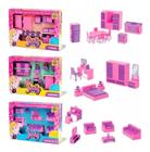 Casinha Jogo Quarto + Cozinha + Sala Brinquedo Menina Judy - Samba Toys