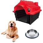 Casinha Pet Porte Médio N4 + Comedouro Inox Antiderrapante