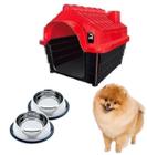 Casinha Plástica Pet P/ Cães N1 + 2 Comedouro Chalesco 150ML