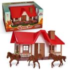 Casinha Rancho Western Com 3 Cavalos Brincar De Fazendeiro - Usual Brinquedos