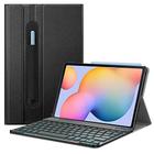 Caso de teclado Fintie para Samsung Galaxy Tab S6 Lite 10.4 2020 Modelo SM-P610/P615, Secure S Pen Holder Capa slim w/Detachable Wireless Bluetooth Teclado, 7 Color Backlight, Preto