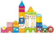 Castelo das Fadas 54 peças Blocos de Montar Brinquedo Educativo de Madeira  Brinquedos de Madeira Bambalalão Brinquedos Educativos