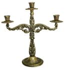 Castiçal 3 Velas 30 Cm Bronze Trabalhado Decorações Igrejas Jantares