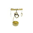 Castiçal Coração Amor Borboleta Dourado Giratório Porta Vela - Vignolla