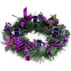 Castiçal de guirlanda de Natal (roxo) Wokex 30cm