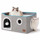 Cat House Bedsure extra larga para gatos de interior, cinza