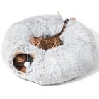 Cat Tunnel ZVBEK com cama de gato para gatos de interior cinza