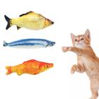 Catnip Toys WishLotus, 3 pacotes, peixes cheios de algodão para gatos