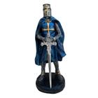 Cavaleiro Templário Guerreiro Medieval Azul Estátua Espada