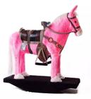 Cavalo De Balanço Luxo Rosa Artesanal