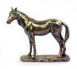 Cavalo Dourado Estatueta Decoração Estátua Resina Premium