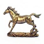 Cavalo Estatueta Dourado Corrida Estátua Resina Premium