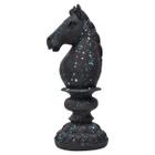 Cavalo Decoração Preto Enfeite De Mesa Peça Xadrez Cerâmica